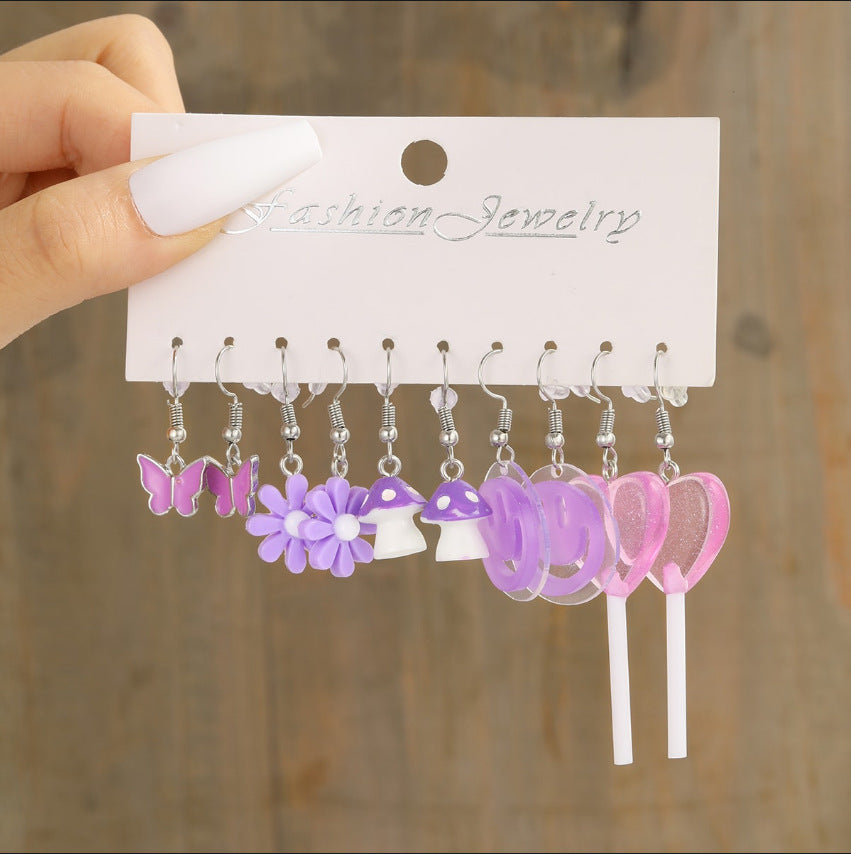 Children's Creative Mushroom Cloud Little Duck Drip Glazed Butterfly Pendants