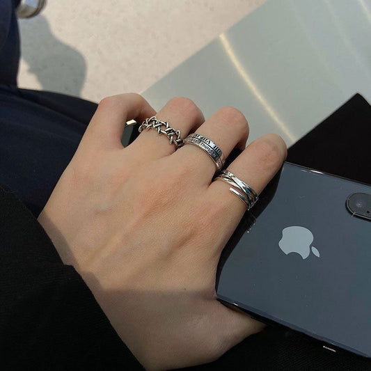 Women's & Men's Style High Sense Combined Set Fashion Personality Affordable Luxury Rings