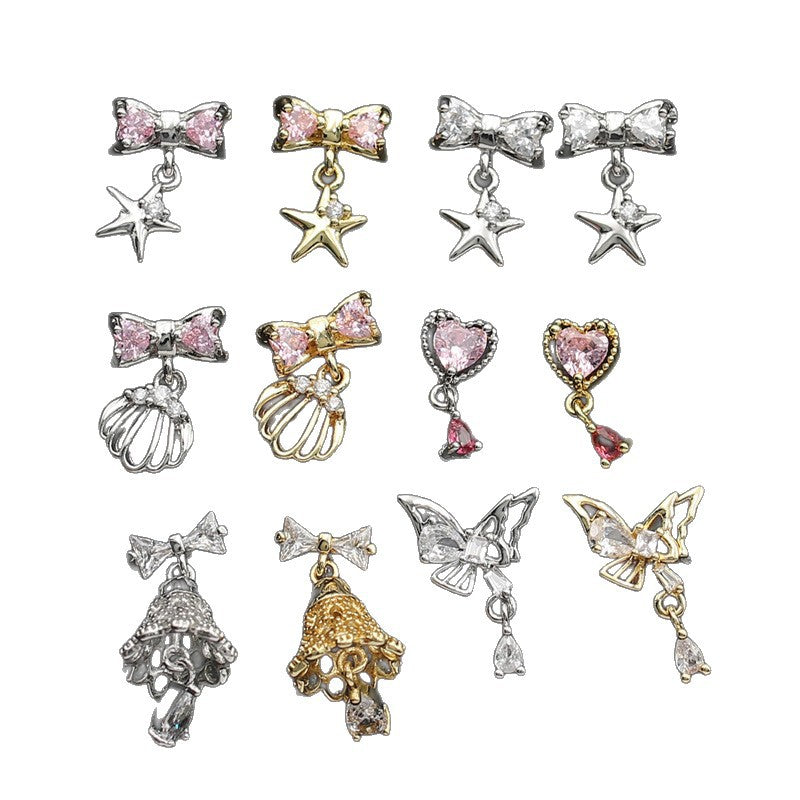 Women's Bone Wind Chimes Titanium Steel Flat Bowknot Earrings