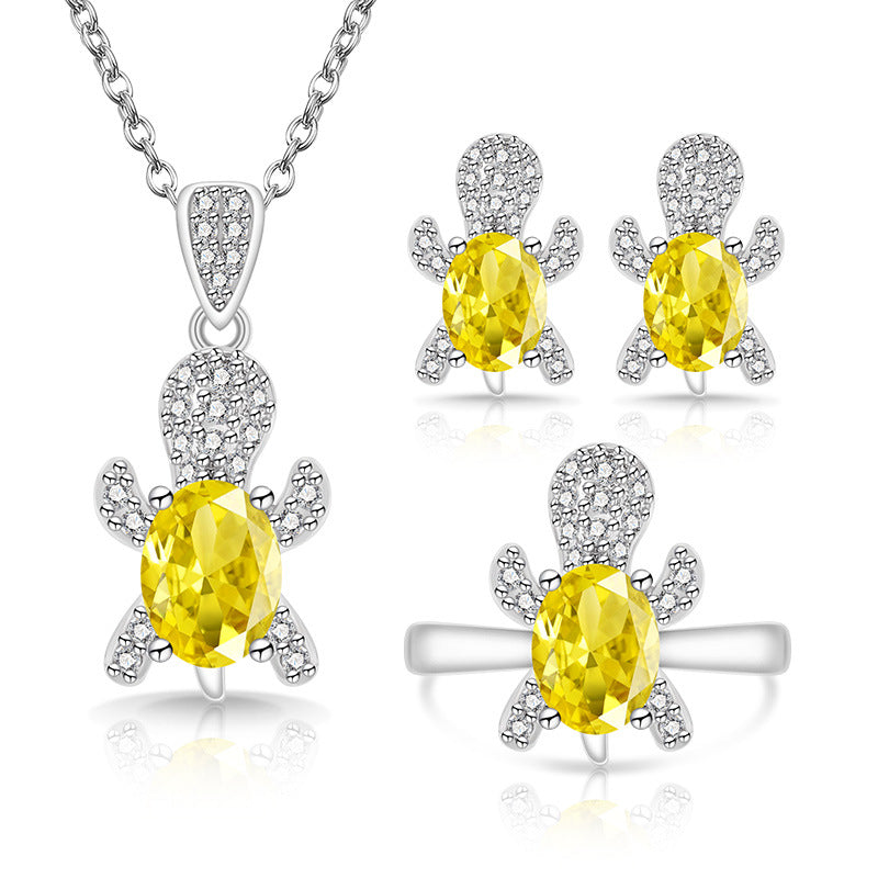 Live Broadcast Fashion Turtle Colored Gems Necklaces