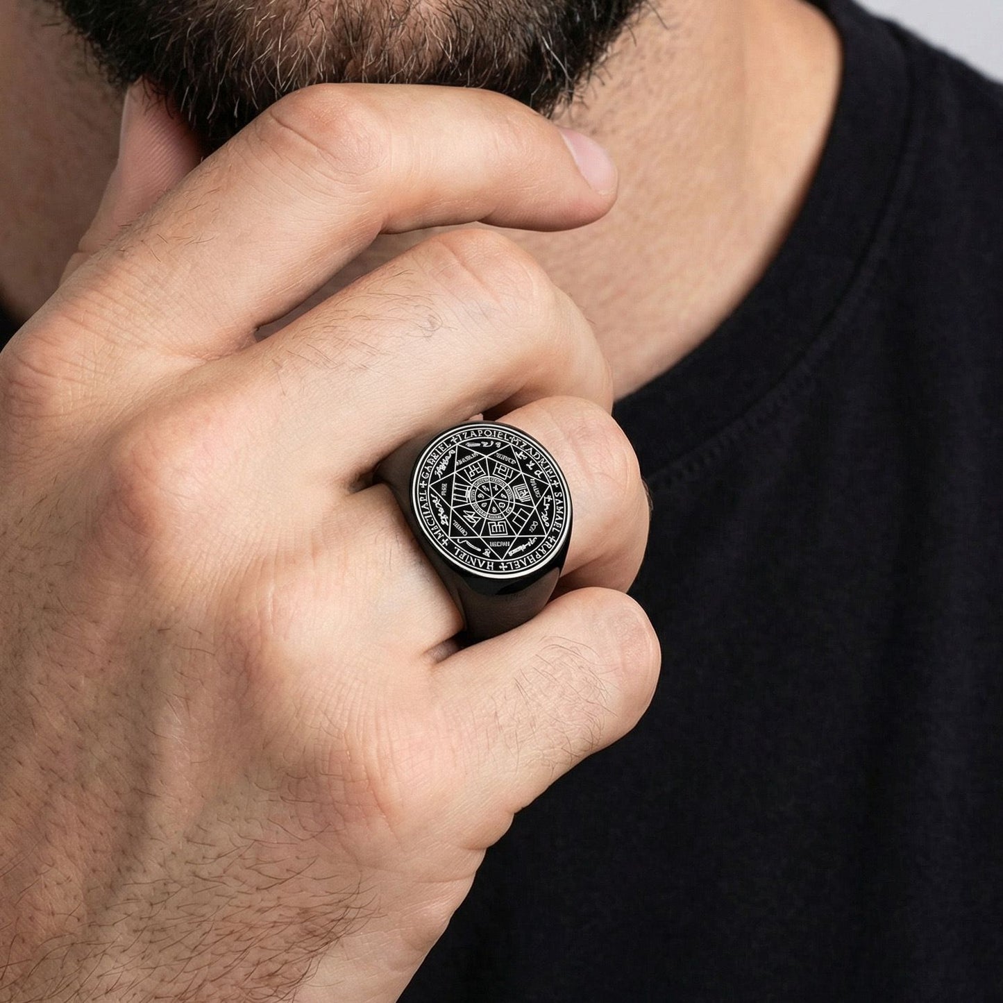 Steel Stainless Can Carve Writing Design Laser Rings