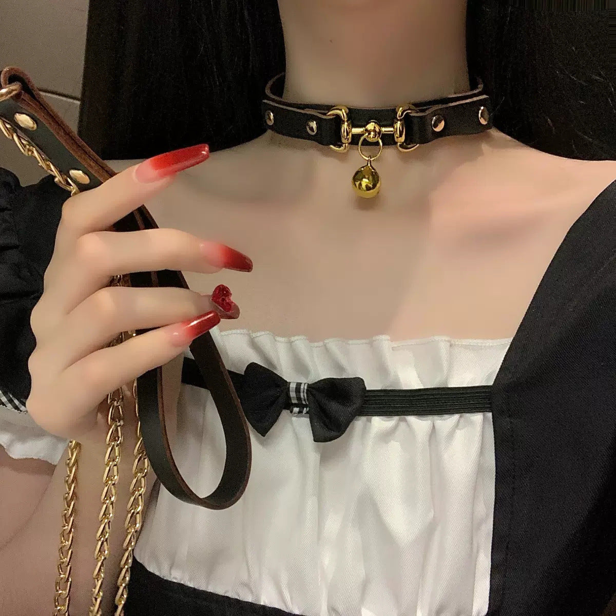 Women's Little Bell Shape Neck Band Chain Collar