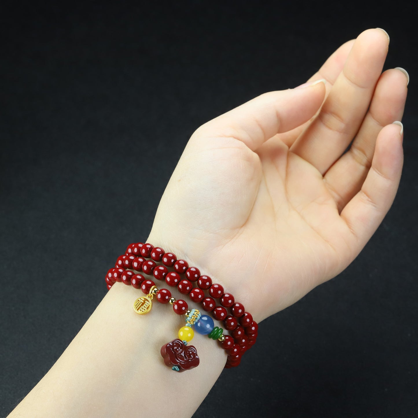 Three-ring Female Niche Exquisite Light Luxury Lucky Bag Beaded National Pendants