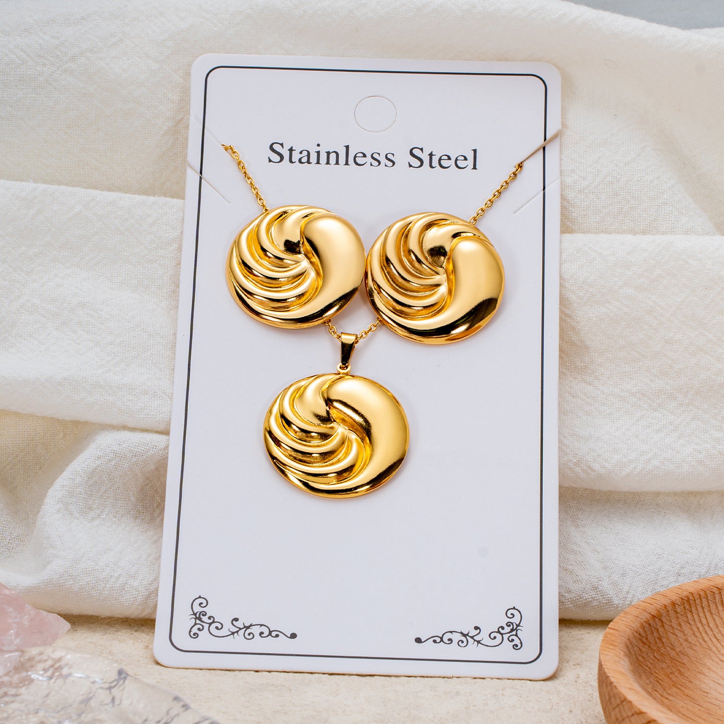 Fashion Personality Stainless Steel Light Luxury Jewelry Set