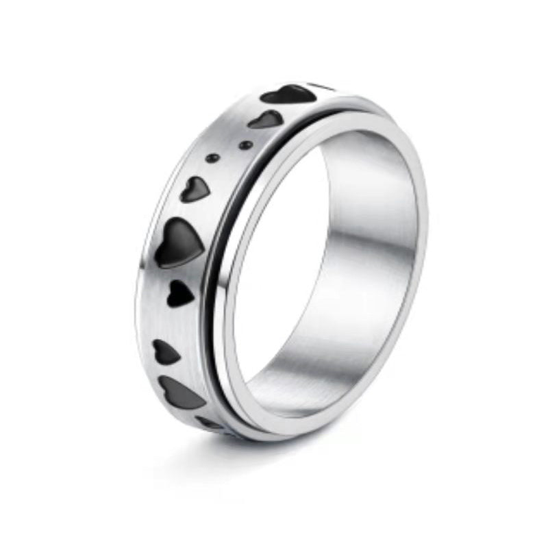 Ornament Titanium Steel Can Be Rotatable Male Rings