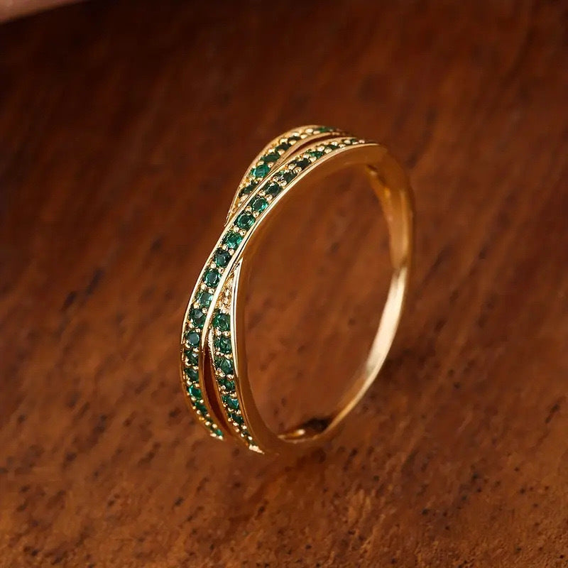 Women's & Men's Unique Cross Shape Design Micro Inlaid Zircon Rings