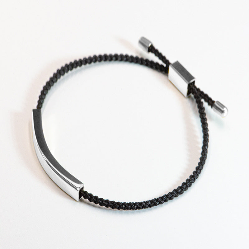 Steel Engraved Hollow Tube Couple Adjustable Inspirational Bracelets