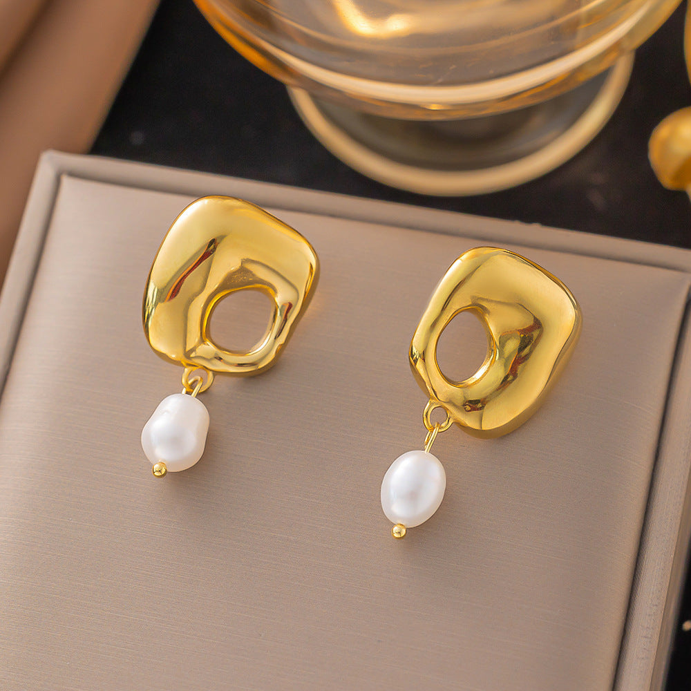 Women's High Sense Fashion Simple Light Luxury Round Earrings