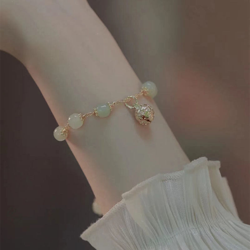 Women's Star Sea Jade Design Bell Light Luxury Retro Style Gift Anklets