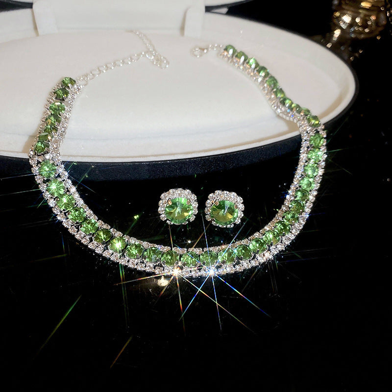 Diamond Geometric Suite Light Luxury Clavicle Jewelry Set