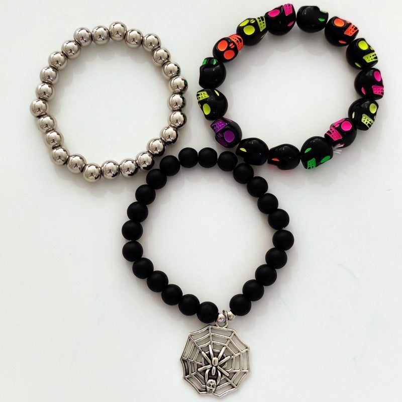 Halloween Dark Style Personalized Skull Beaded Bracelets