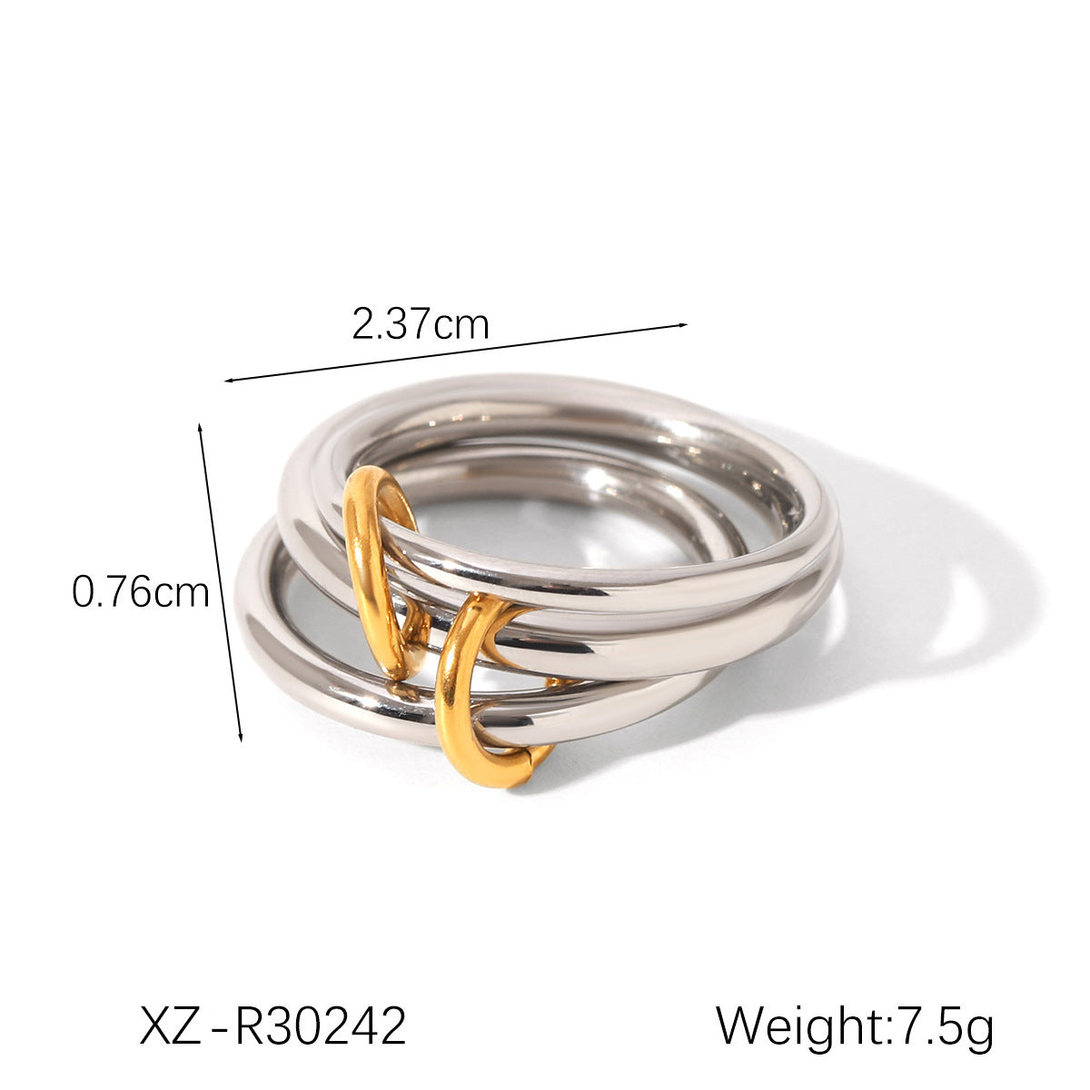 Twin Simple Titanium Steel No Fading Light Luxury High-grade Stainless Ring