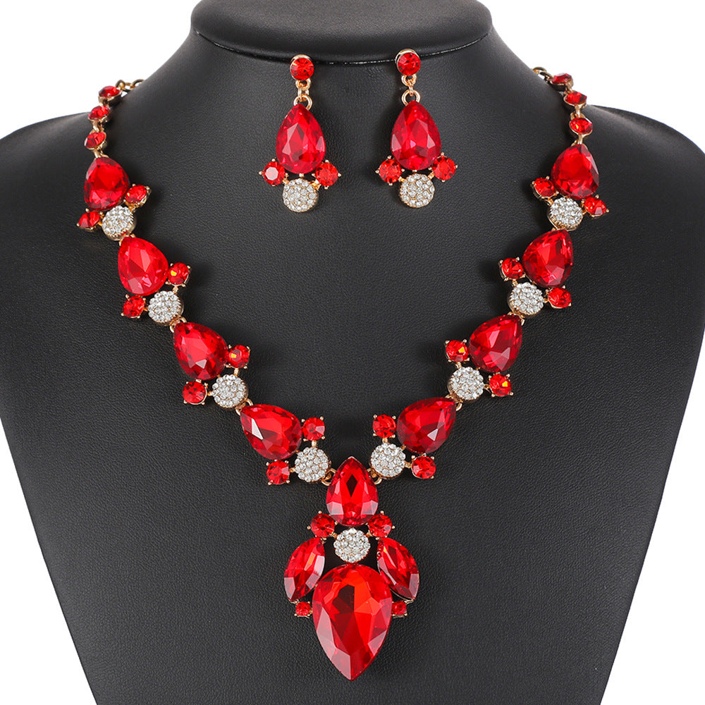 Fashion Suit Exaggerated Crystal Two-piece Alloy Rings