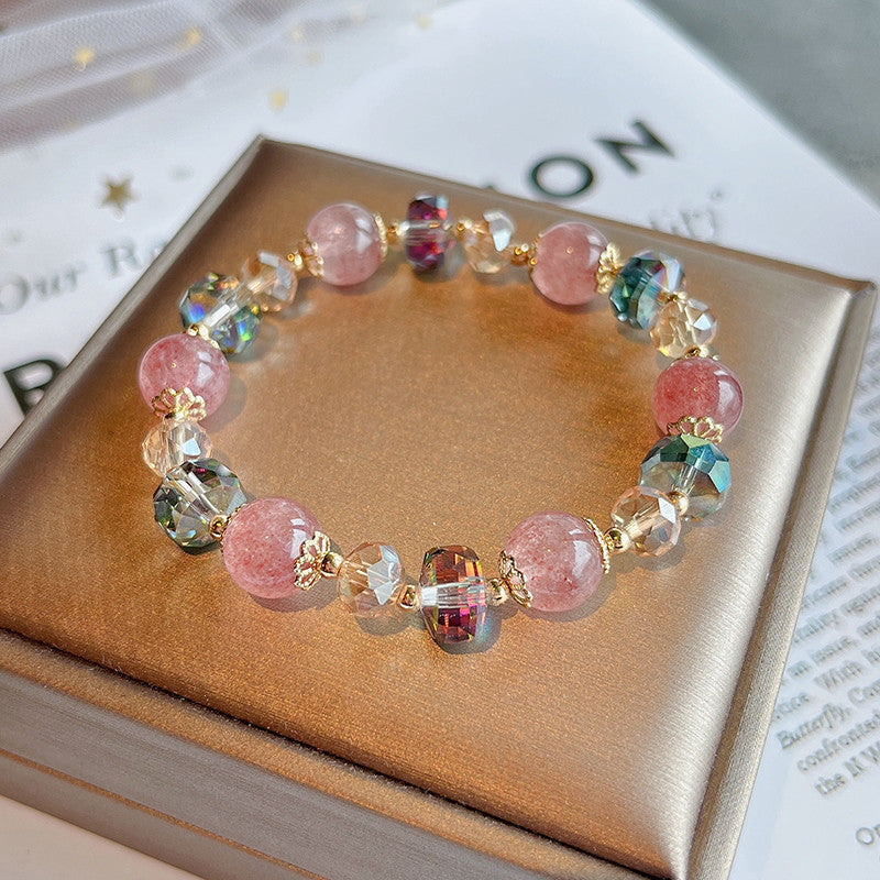 Women's Simple Strawberry Crystal For Temperament Wild String Bracelet