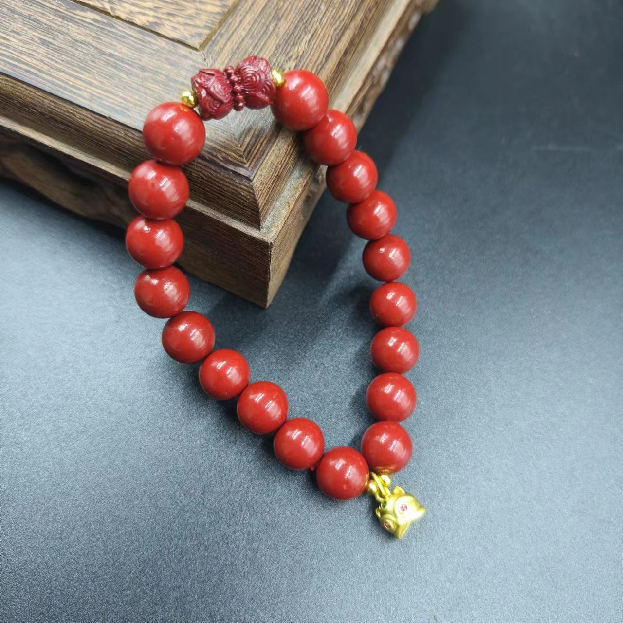 Women's & Men's Cinnabar Purple Gold Sand Single Circle Simple Buddha Beads Light Bracelet
