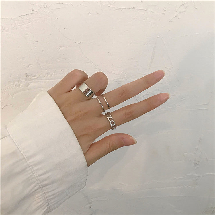 Korean Style Three-piece Set Simple Opening Rings