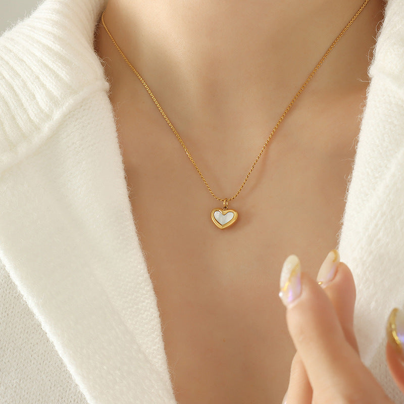Heart Shell Gentle Little Fairy Three Pieces Chinese Necklaces
