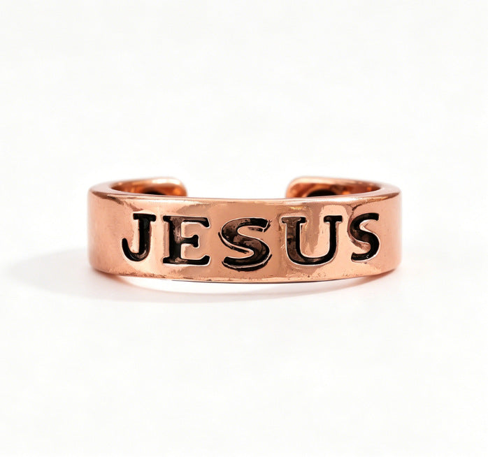 Bronze Creative Pattern Magnet Retro Fashion High Sense Ring
