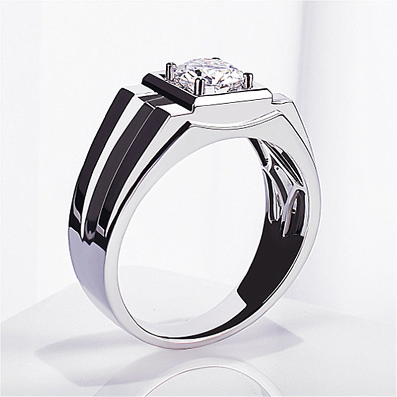 Classic Elegant Taste Diamond Bright Charming Commuter Domineering Man's Three-dimensional Rings