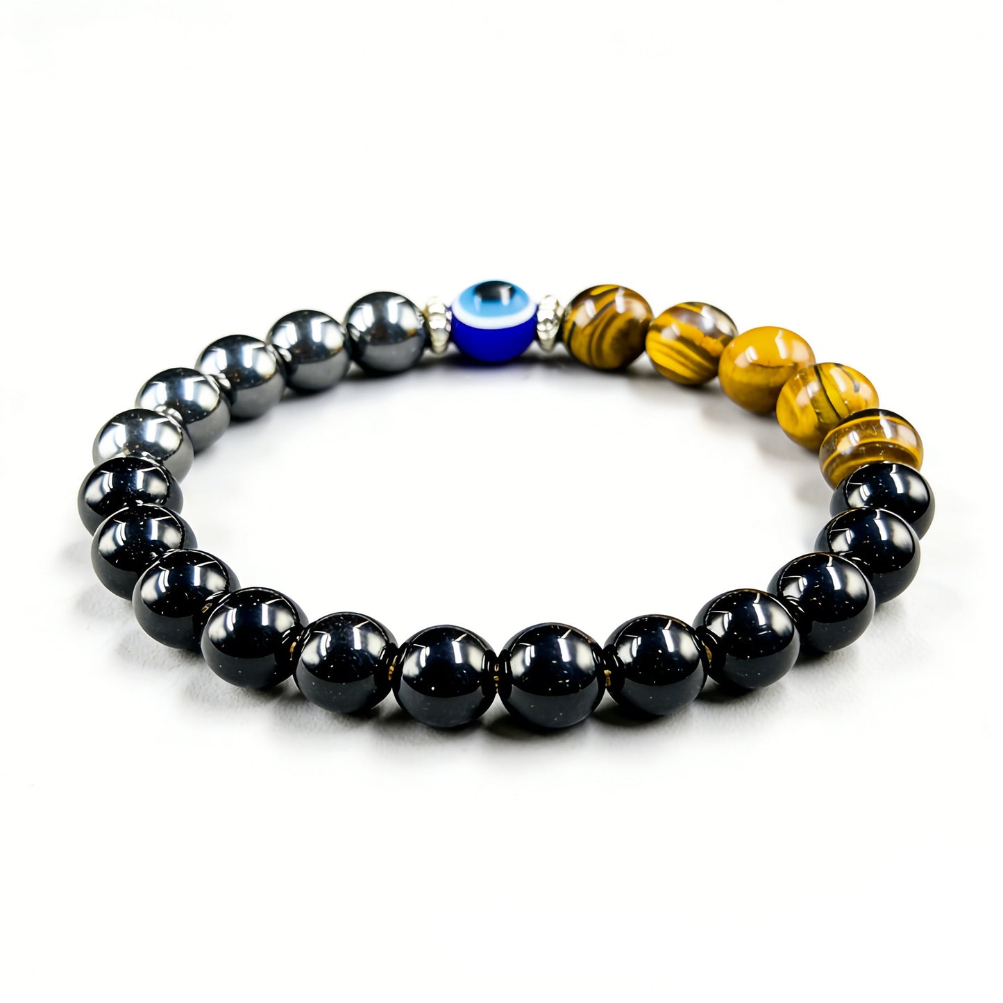 Eye Tiger Magnet Obsidian Double Spacer Bracelets