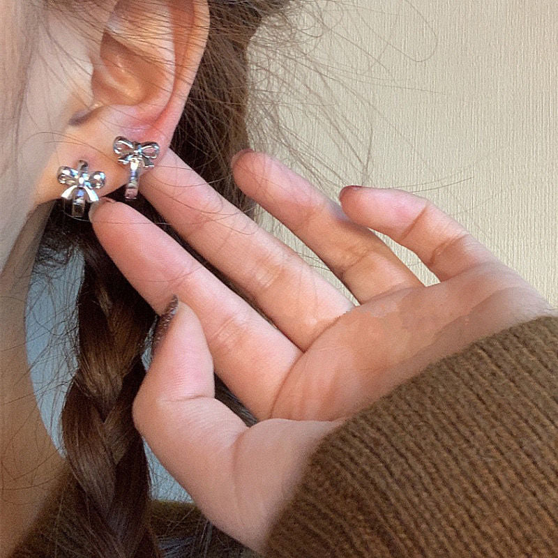Bow Eardrop Tide Simple Compact Graceful Stud Earrings
