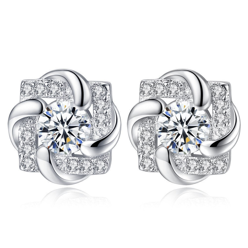 Moissanite Ear Female With Hearts Sterling Earrings