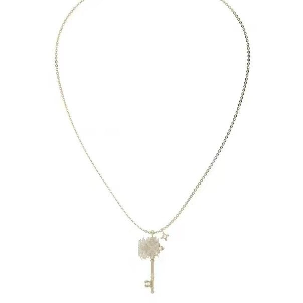 Women's Flower-de-luce Key Choker Light Luxury Clavicle Chain Necklace