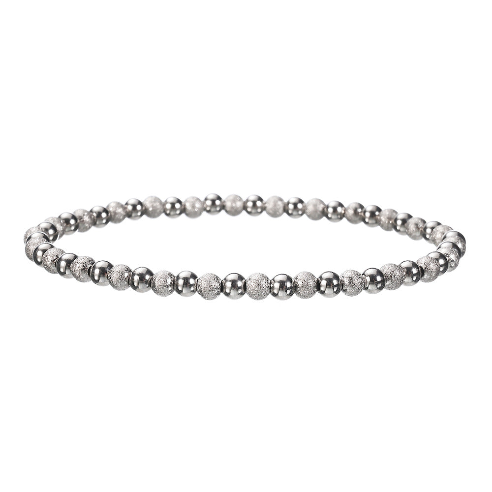 Sand Shiny Mixed Colored Golden Ball Waterproof Colorfast Stainless Steel Bracelet