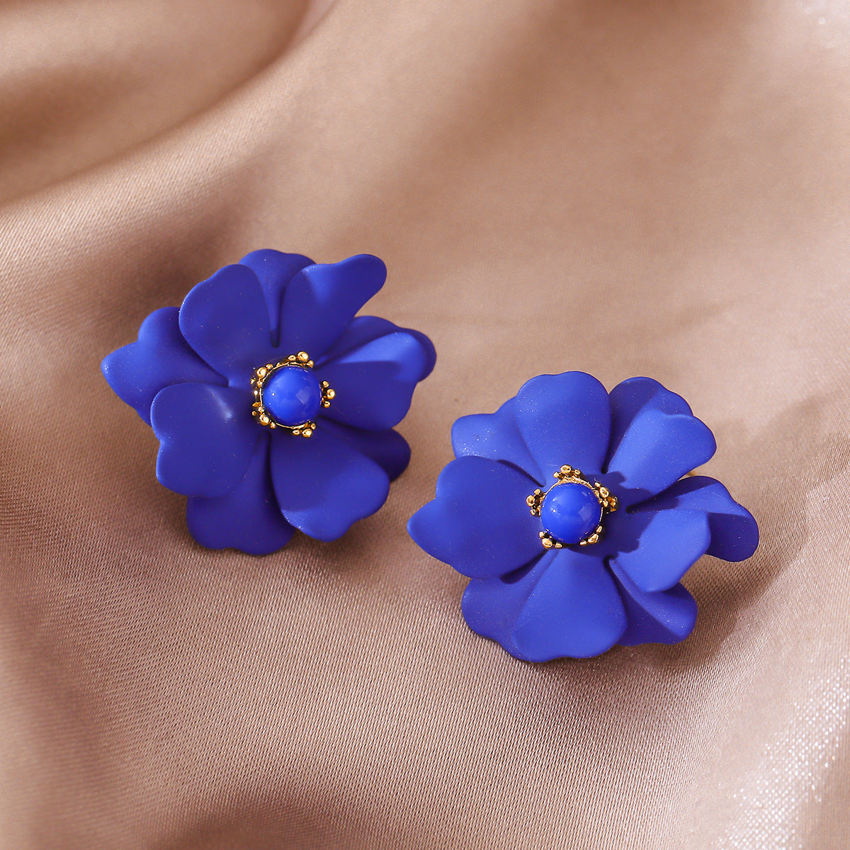 Flower Niche Trendy Sier Needle High Sense Graceful Stud Earrings