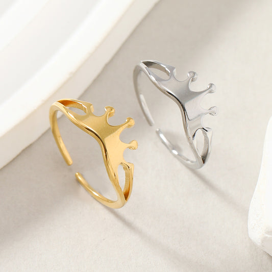 Fashion Cut Crown Shaped Opening Adjustable Rings