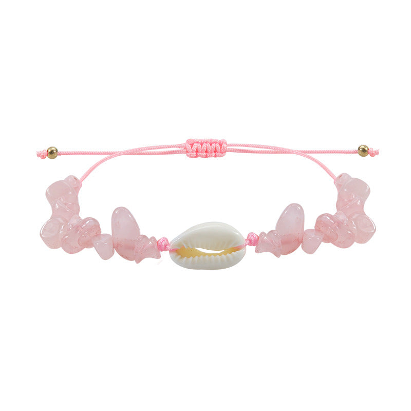 Beautiful Gravel Shell Opal Amethyst Stone Bracelet