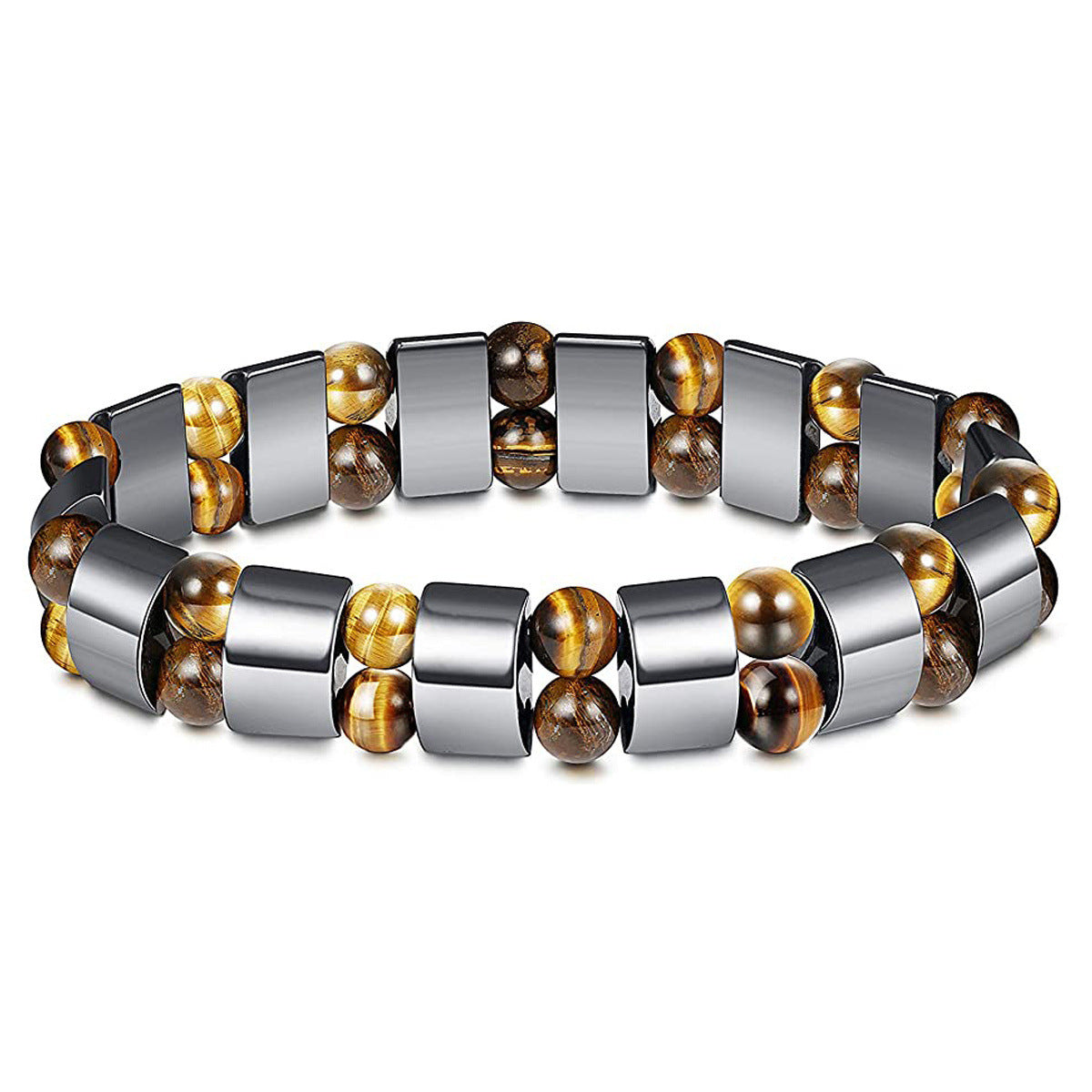 Moon Magnetic Magnet Color Beaded Elastic Tigereye Therapy Bracelet