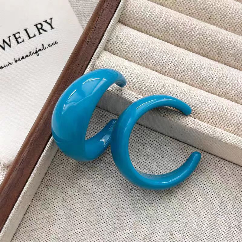 Style High-grade Ear Klein Blue Design Daily Commute Stud Earrings