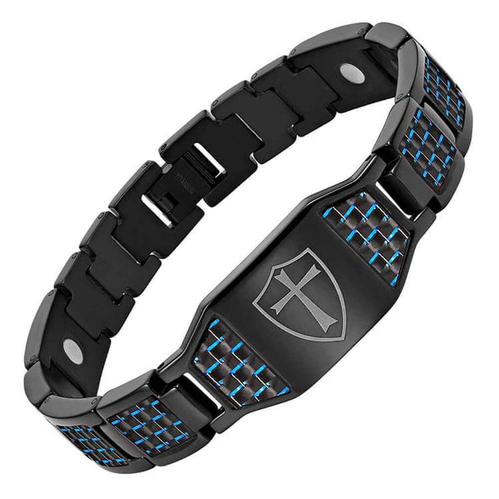 Men's Stainless Steel Magnetic Germanium Particles Energy Bracelets