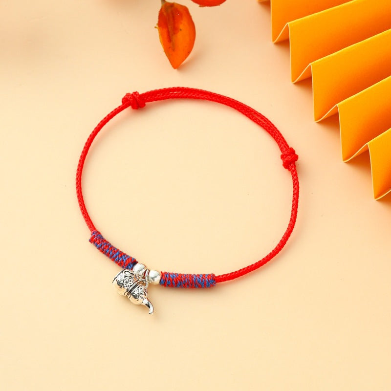 Children's Colorful Braided Rope Wrist String Safe Red Bracelet