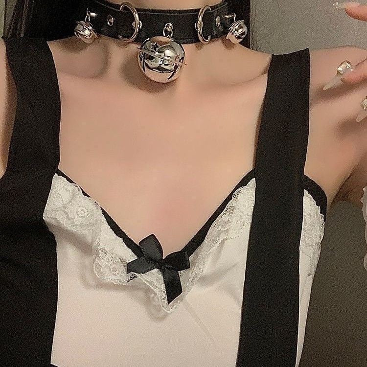 Female Neck Band Chain Black Clavicle Collar