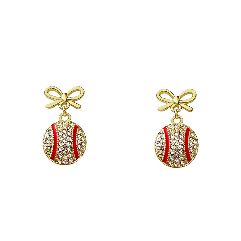 Women's & Men's Ball Game Ear Creativity Design Baseball Earrings