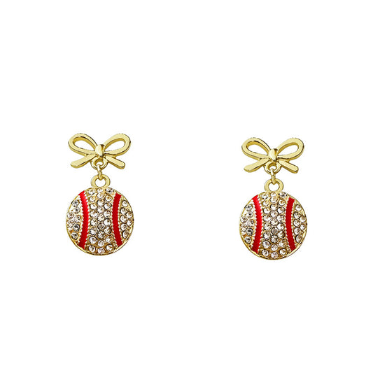 Women's & Men's Ball Game Ear Creativity Design Baseball Earrings
