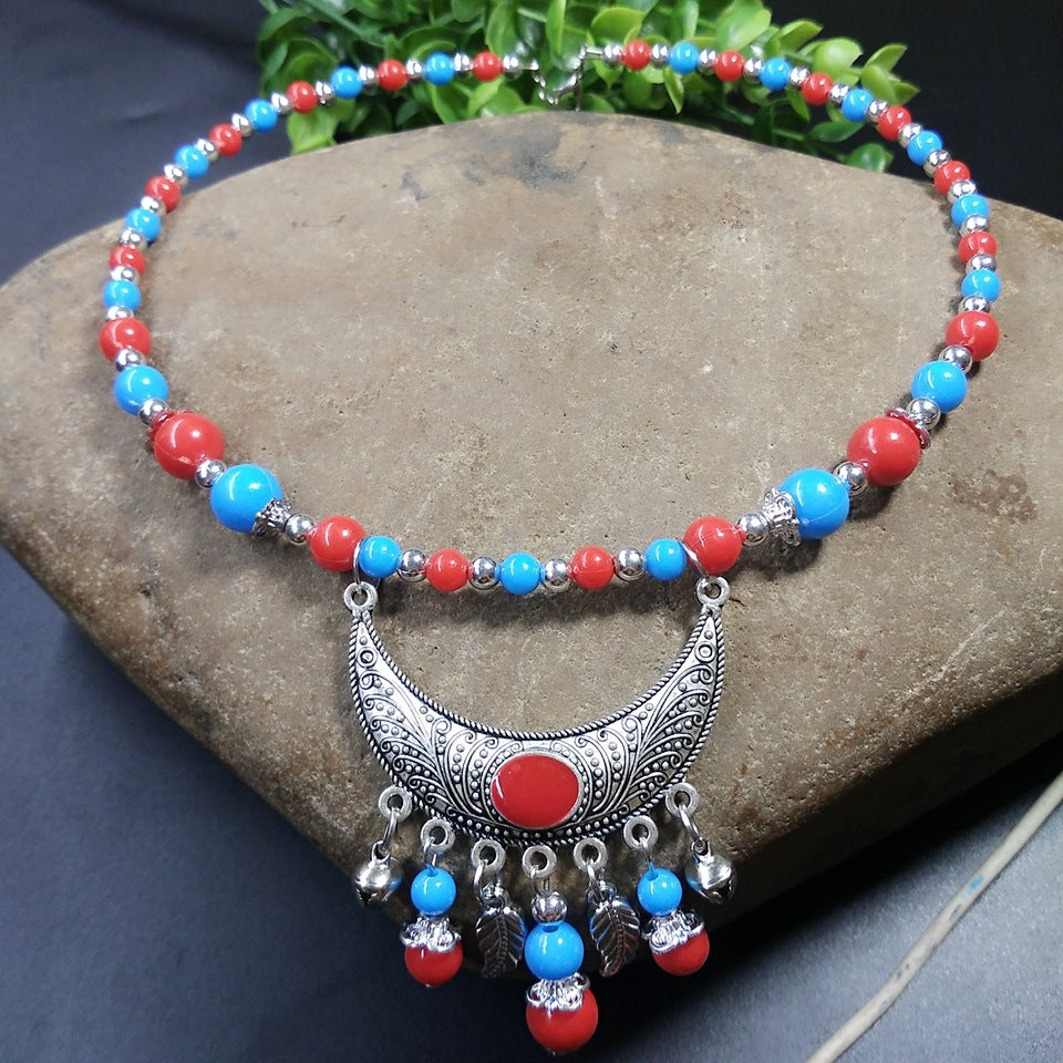 Colorful Beads Choker Sweater Chain Collarbone Collar