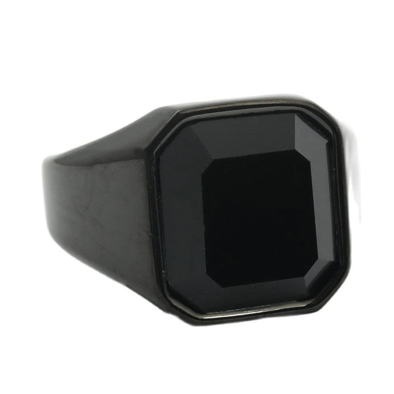 Men's Steel Gemstone Retro Trendy Personality Punk Rings