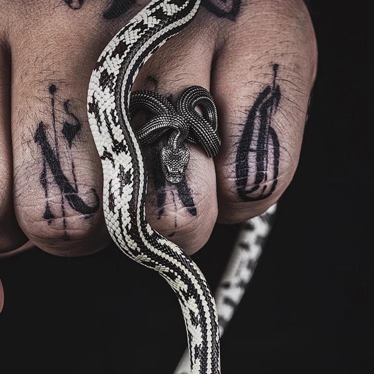 Retro Python Dark Punk Three-dimensional Snake Cord For Ring