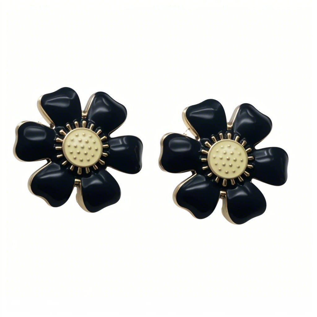 Red Glaze Flowers Retro Simple Versatile Stud Earrings