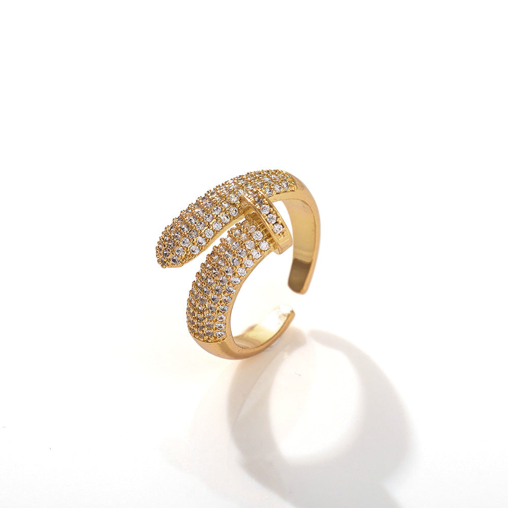 Diamond Open Light Luxury Minority Design Ring