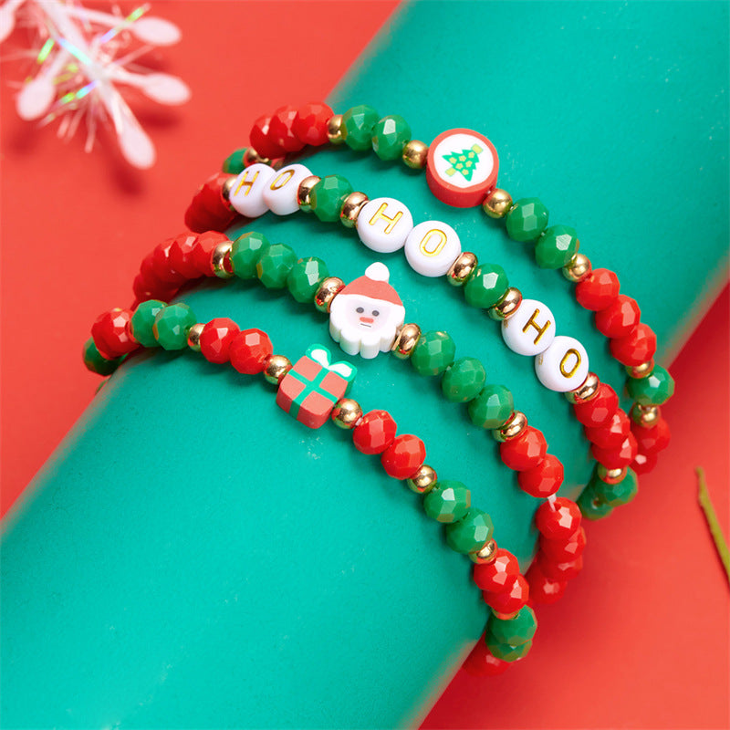 Contrast Color Polymer Clay Beaded Gift Bracelets