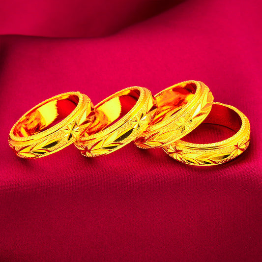 Glamorous Women's Vietnam Placer Gold Closed Ring