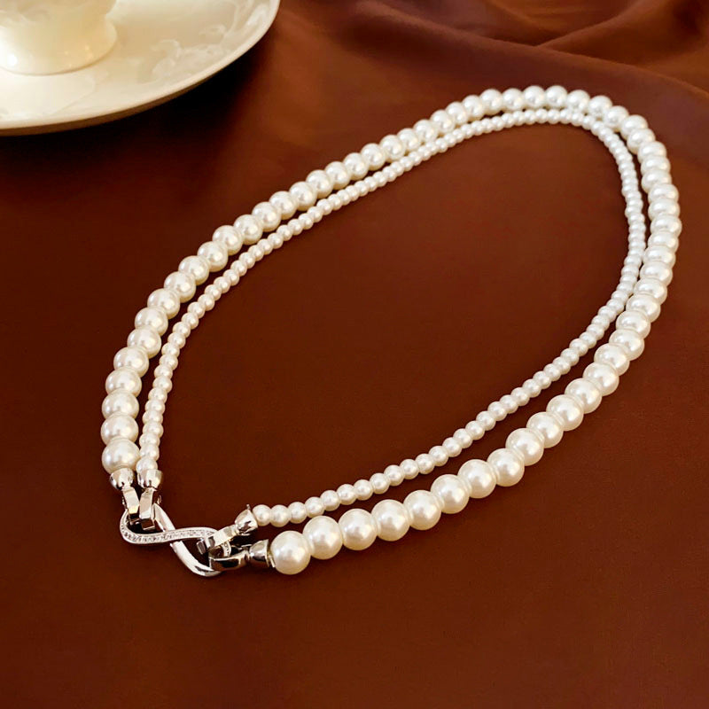 Pearl Twin Clavicle Chain Light Luxury Necklaces