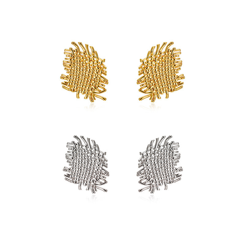 Geometric Metal Weave Vintage Design Exaggerated Earrings