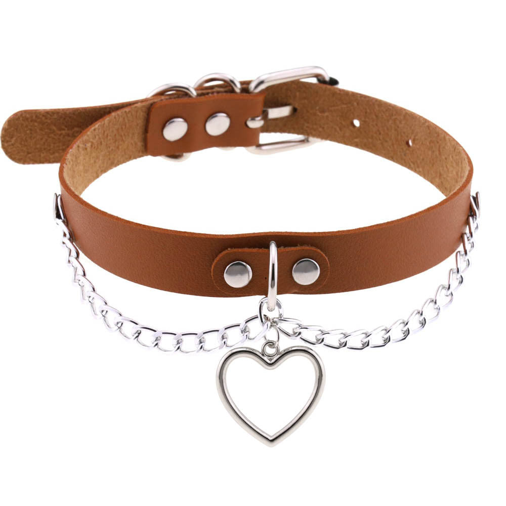 Heart-shaped Clavicle Classic Peach Heart Neck Band Collar
