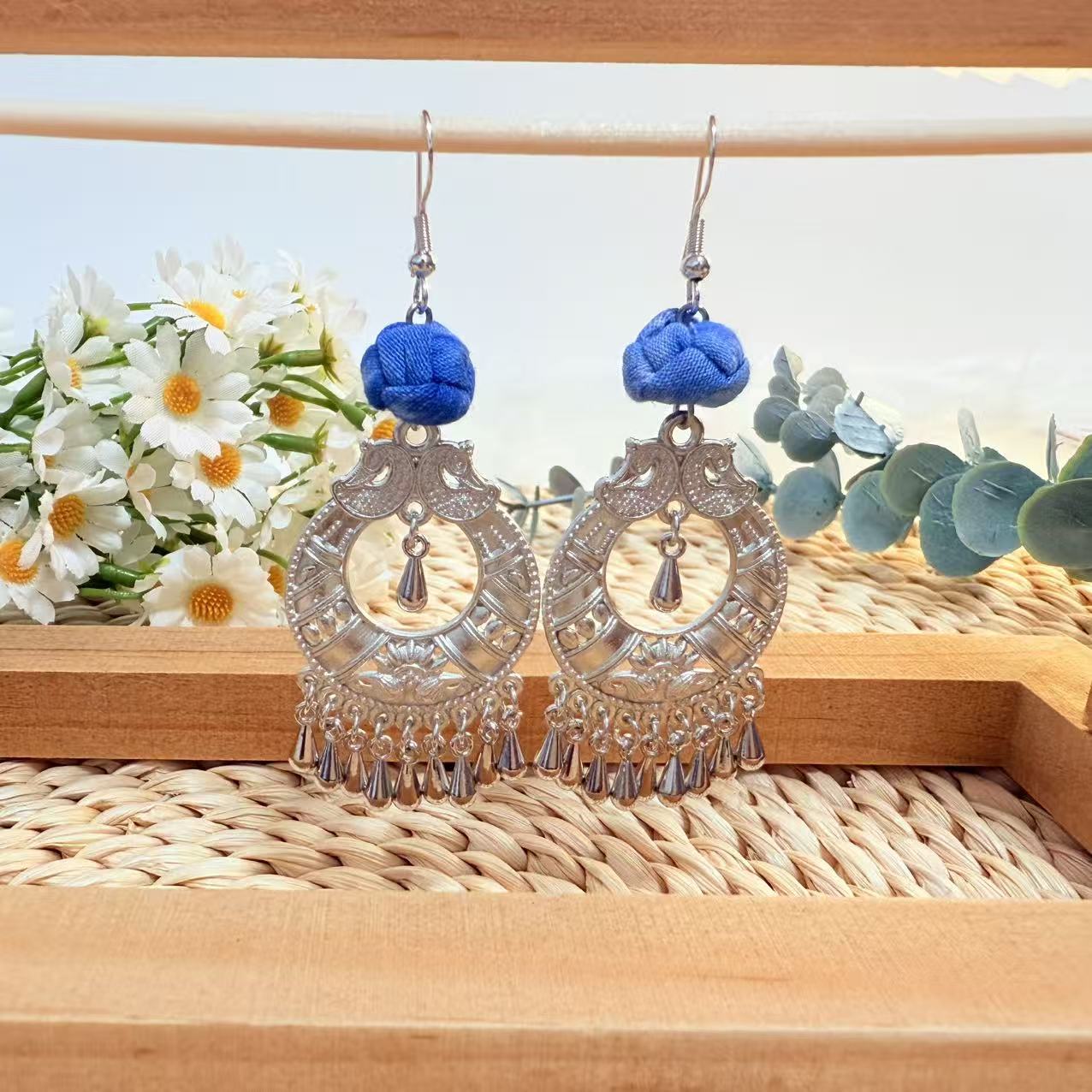 Yunnan Dali Minority Ethnic Style Tassel Southwest Scenic Earrings