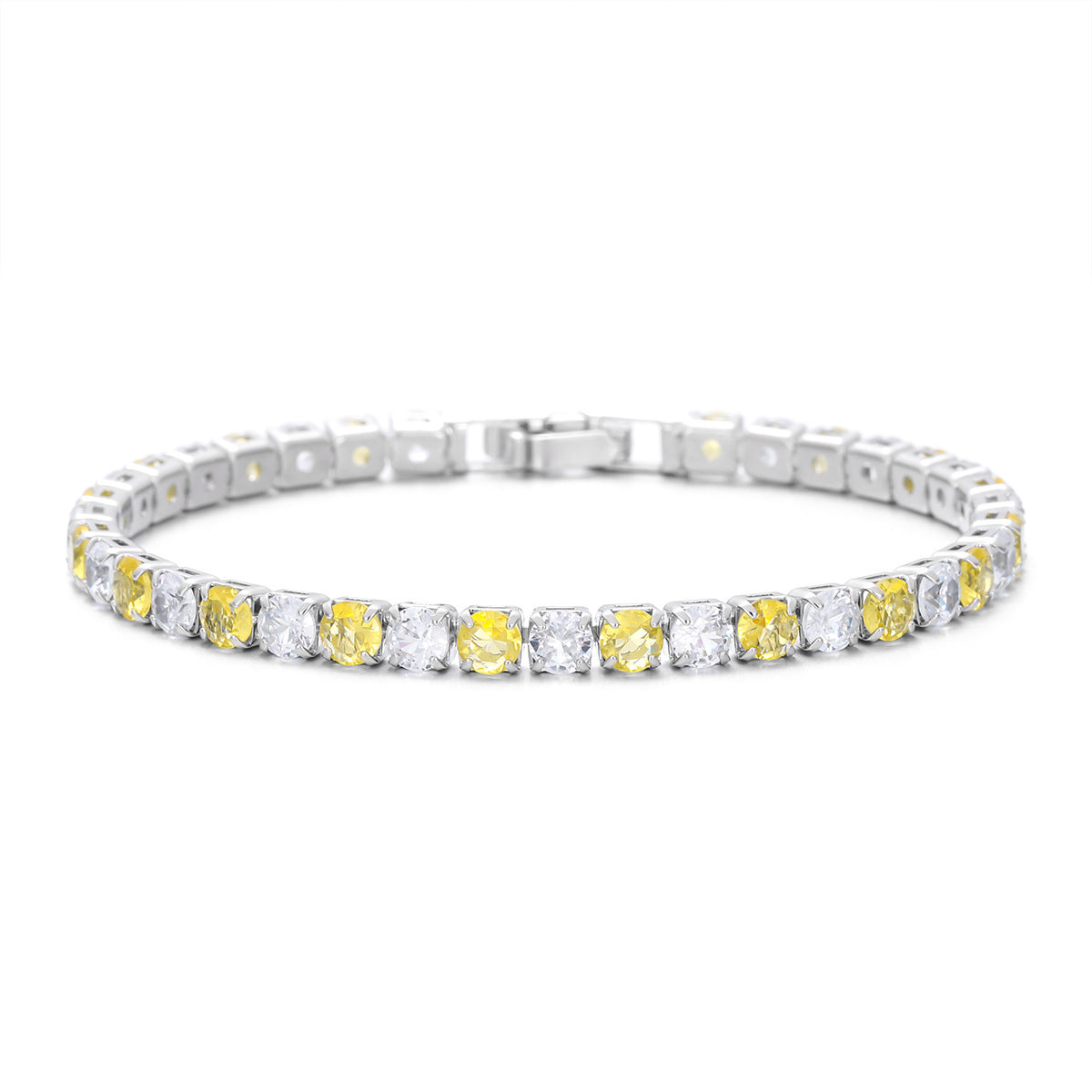 Zircon Single Row Full Diamond Adjustable Draw Tennis Fashion Bracelet